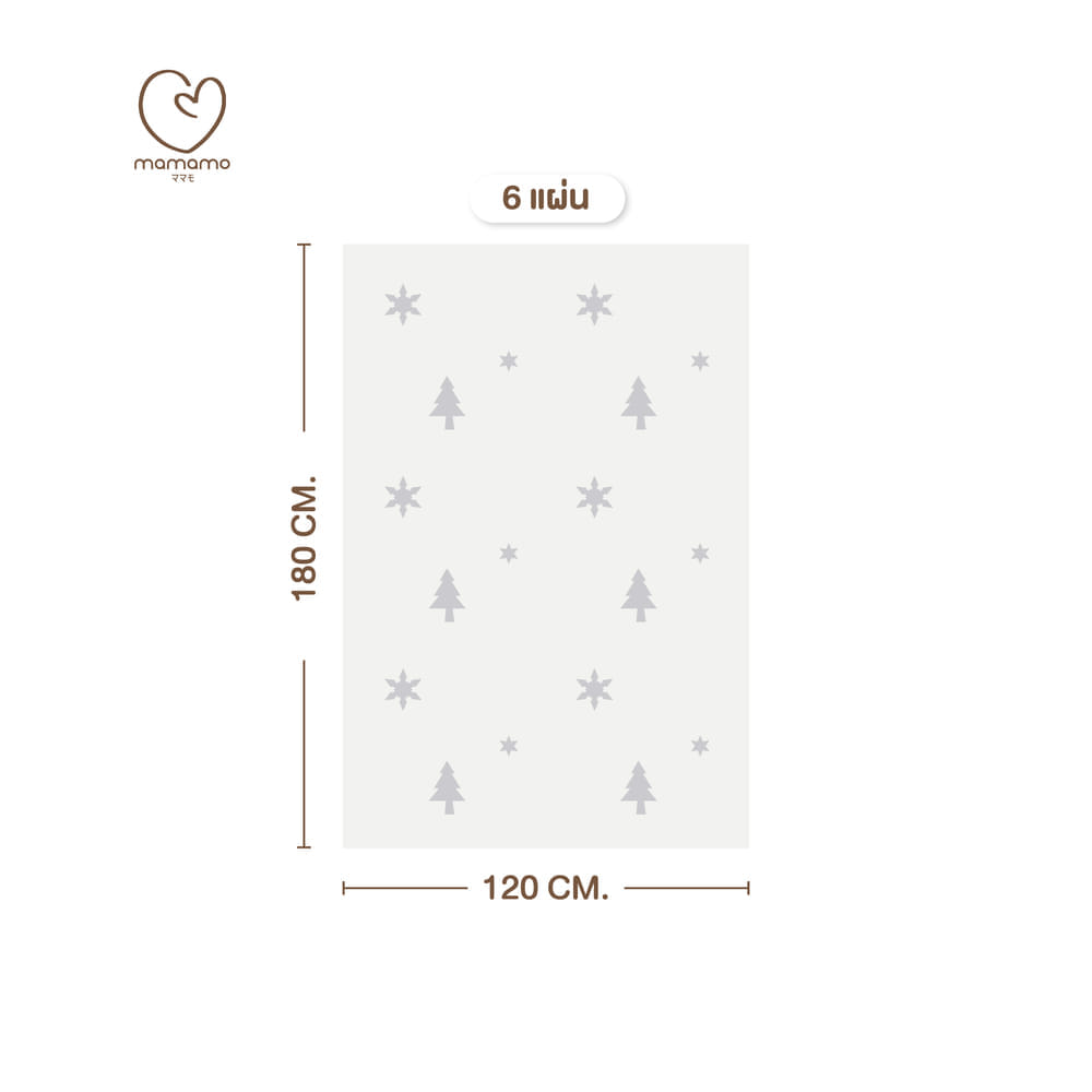 แผ่นรองคลาน จิ๊กซอว์ MAMAMO ชุด CHRISTMAS COLLECTION ลาย WHITE CHRISTMAS เซต 6 แผ่น เกรดพรีเมี่ยม หนา 1.4 CM. พร้อมขอบปิด แถมฟรี ถุงซิปพกพา พร้อมส่ง_8